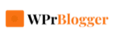 WPrBlogger brand logo featuring an orange square icon with a central dot next to the text "WPrBlogger" in black and orange.